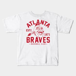 Red Old Style Atlanta Braves Kids T-Shirt